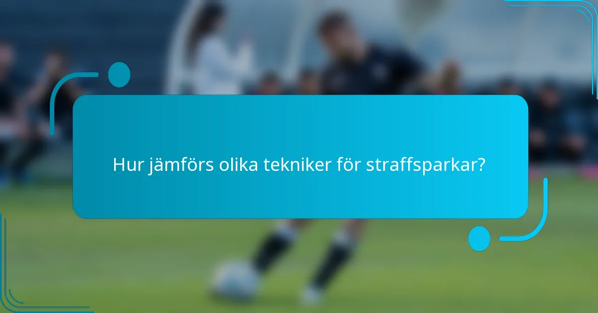 Hur jämförs olika tekniker för straffsparkar?